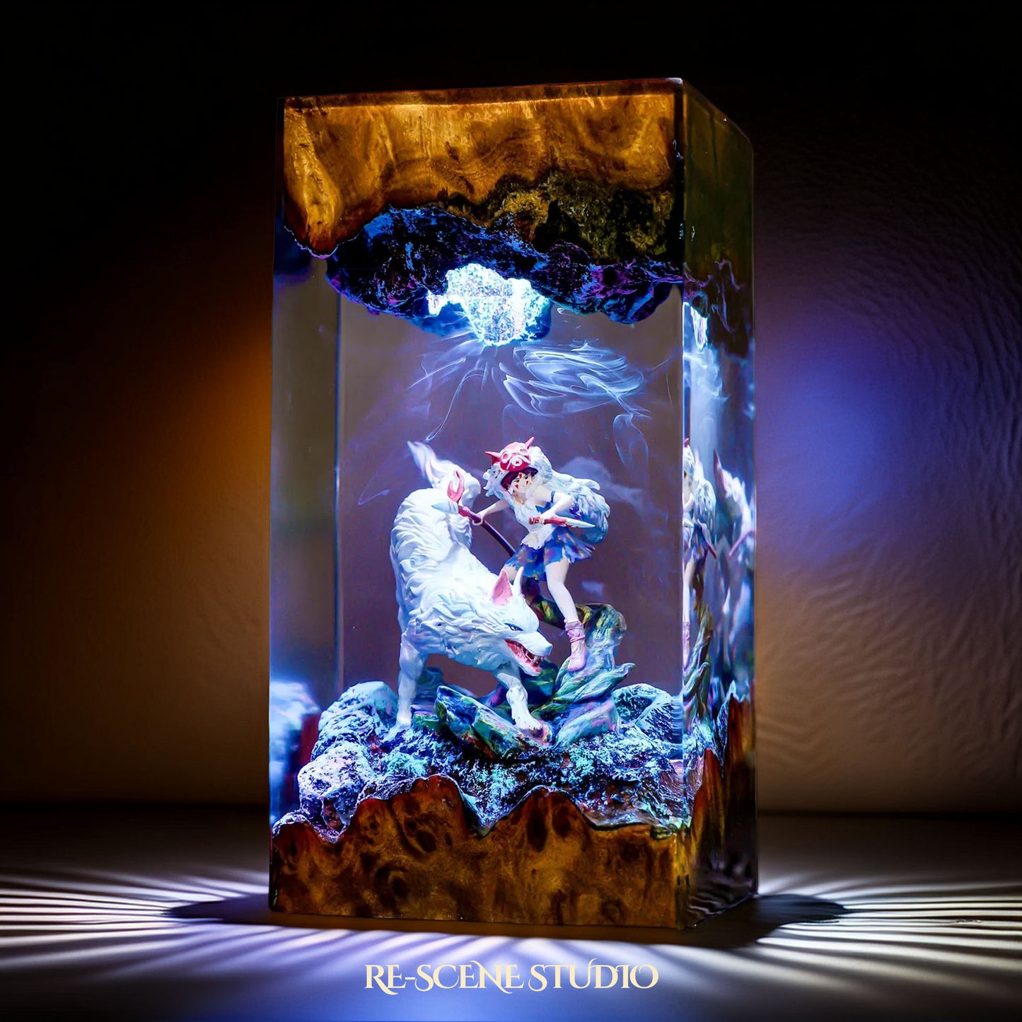 San and Moro Resin Lamp - Princess Mononoke