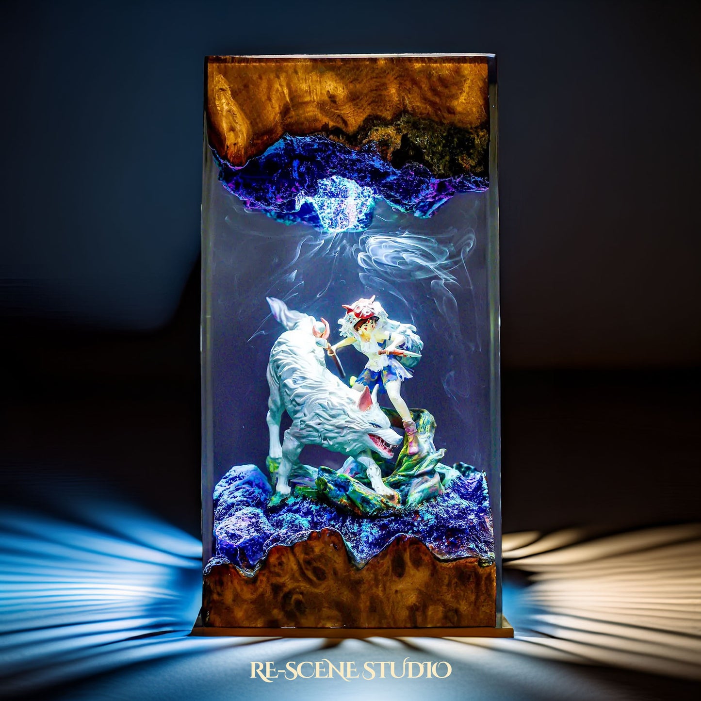 San and Moro Resin Lamp - Princess Mononoke