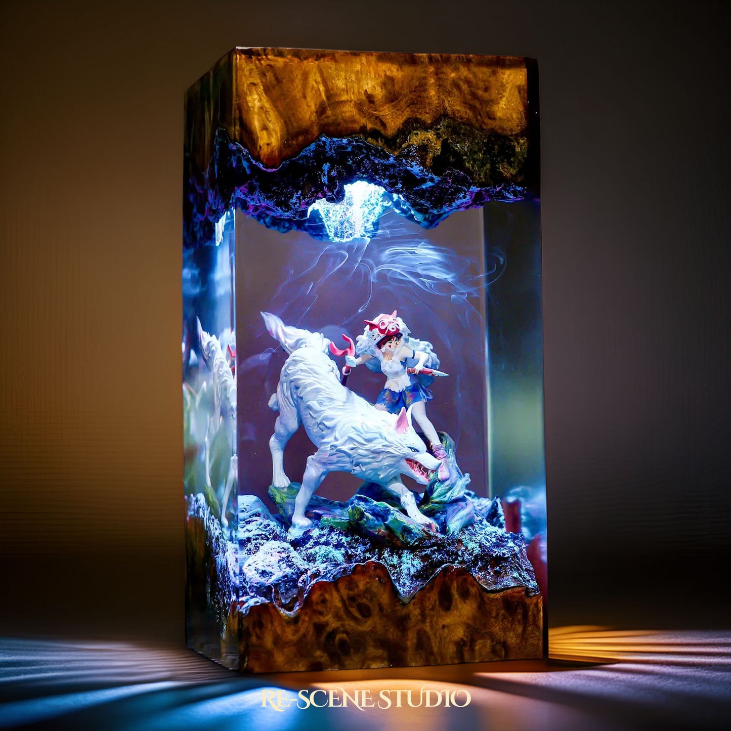 San and Moro Resin Lamp - Princess Mononoke