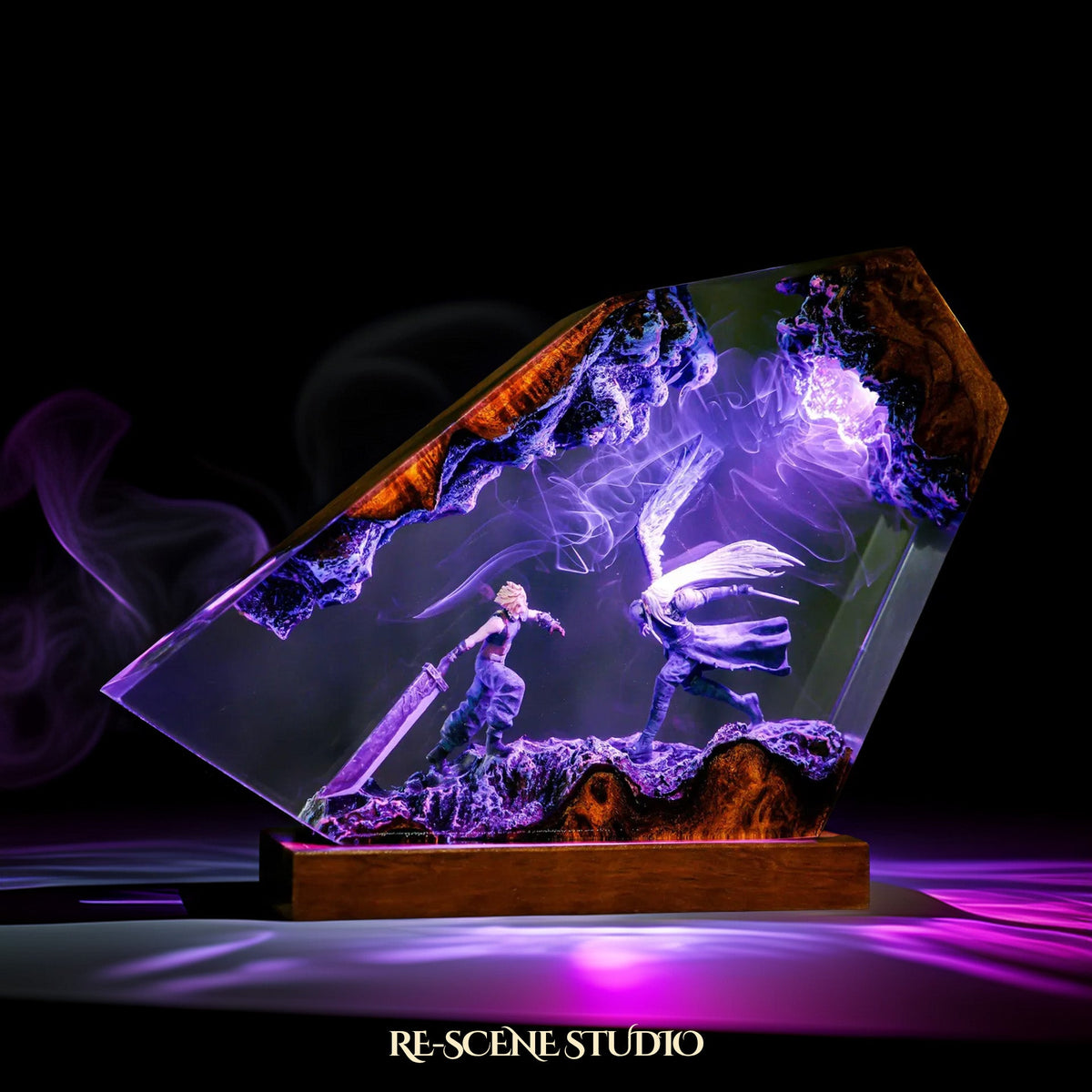 Silver-Haired Swordsman vs Cloud Resin Lamp, handcrafted epoxy resin LED lamp