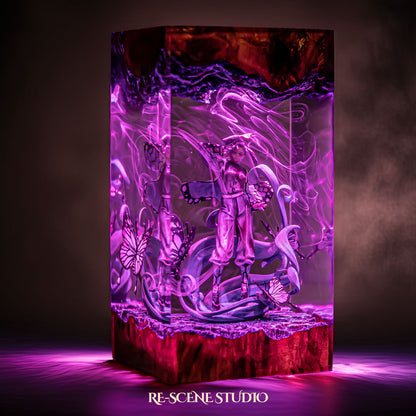 S.hi.nobu Resin Lamp V2 — Side Profile View | Handmade Pop-Culture Resin Art, Perfect Themed Gift