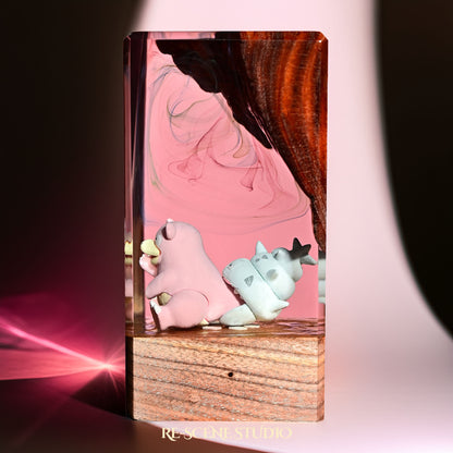 Slowbro Resin Epoxy Lamp Multicolor / Size XL: 16 x 7 x 7 (cm) – Handmade Resin Lamp by Rescene Studio | Rescene Studio