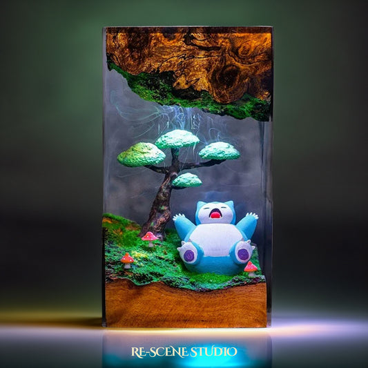 Sleeping Giant Bear Resin Lamp — Handcrafted Epoxy Resin LED Lamp | Unique Ambient Decor & Collector's Gift