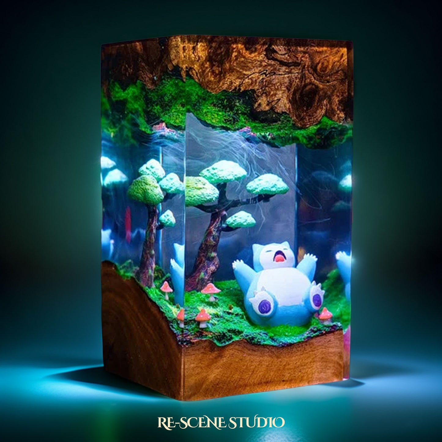 Sleeping Giant Bear Resin Lamp — Side Profile View | Handmade Pop-Culture Resin Art, Perfect Themed Gift