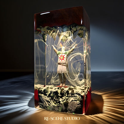 Solaire of Astora Resin Lamp, handcrafted epoxy resin LED lamp