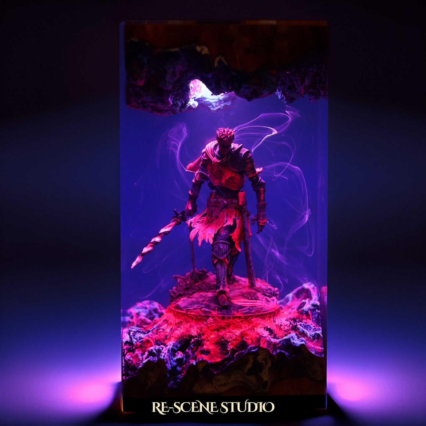 S.oul Of C.inder Resin Lamp — Side Profile View | Handmade Pop-Culture Resin Art, Perfect Themed Gift