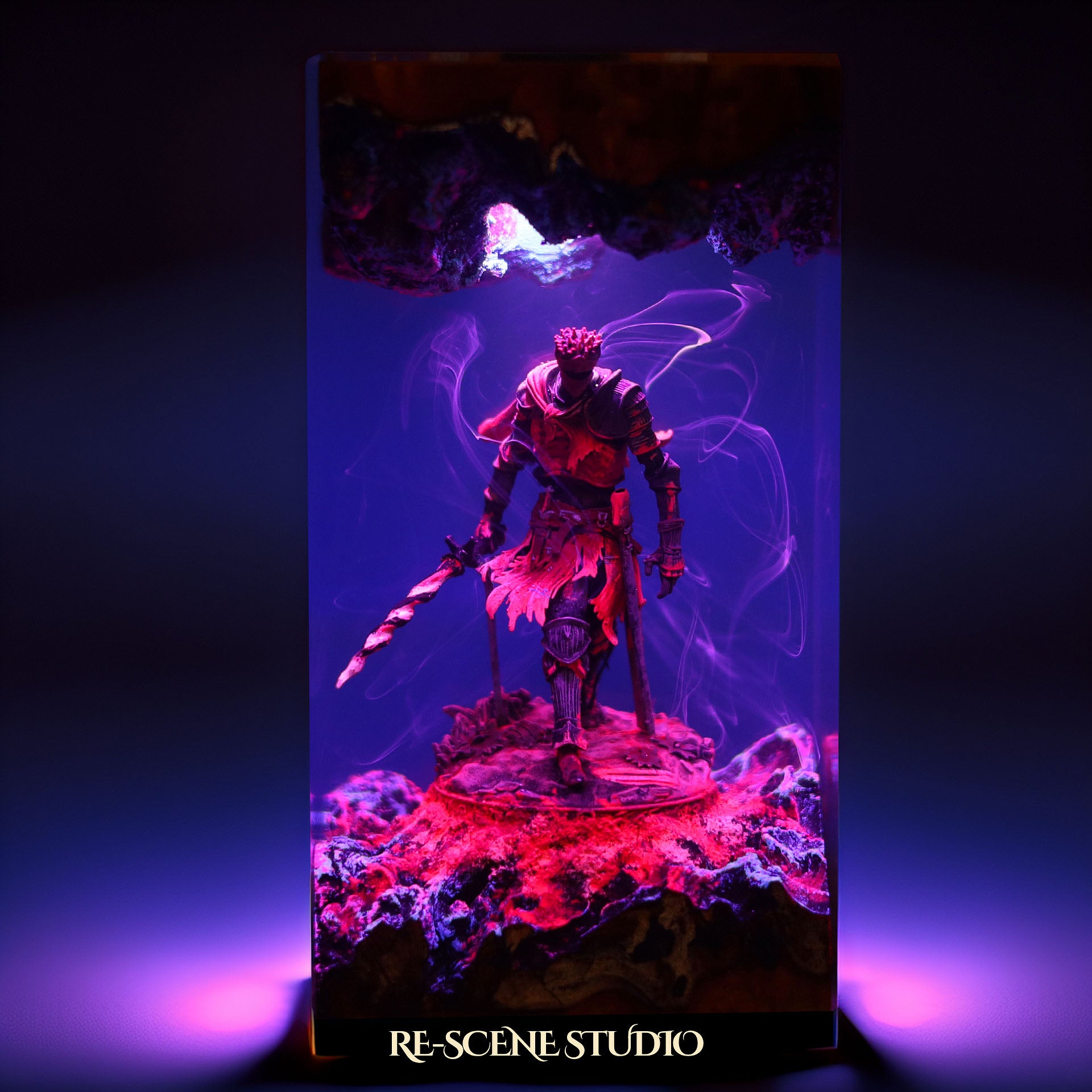 S.oul Of C.inder Resin Lamp — Side Profile View | Handmade Pop-Culture Resin Art, Perfect Themed Gift