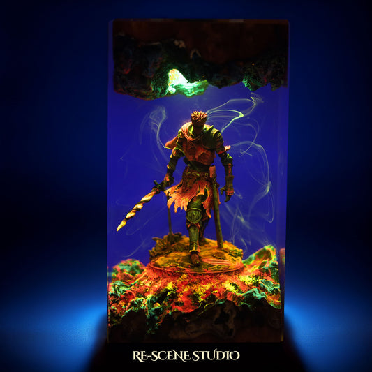 S.oul Of C.inder Resin Lamp — Handcrafted Epoxy Resin LED Lamp | Unique Ambient Decor & Collector's Gift