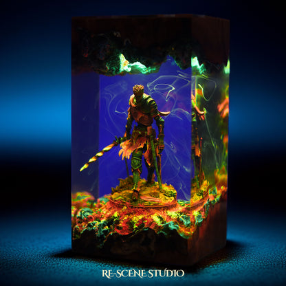 S.oul Of C.inder Resin Lamp — Closeup Detail | Original Epoxy Resin Sculpture with Built-in LED Glow