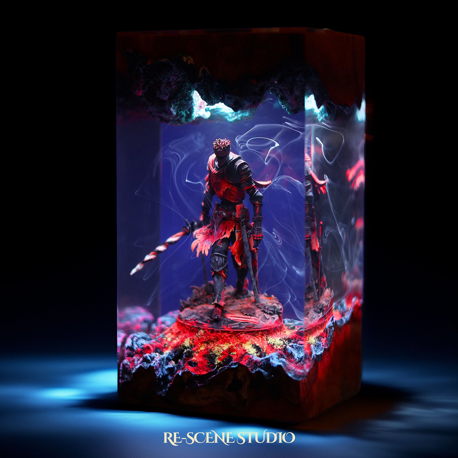 S.oul Of C.inder Resin Lamp — Detailed Display | Premium 3D Resin Diorama with RGB Color-Changing Light