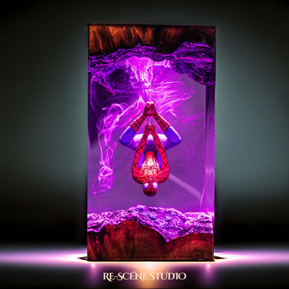 Spider-Man Resin Lamp V2 — Detailed Display | Premium 3D Resin Diorama with RGB Color-Changing Light