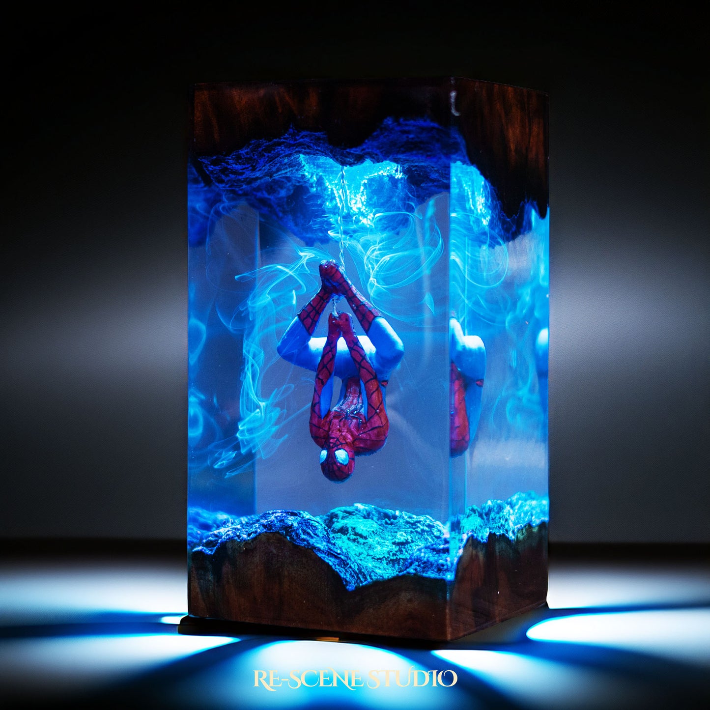 Spider-Man Resin Lamp V2 — Handcrafted Epoxy Resin LED Lamp | Unique Ambient Decor & Collector's Gift