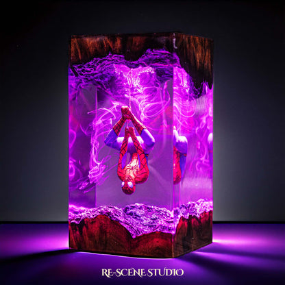 Spider-Man Resin Lamp V2 — Detailed Display | Premium 3D Resin Diorama with RGB Color-Changing Light
