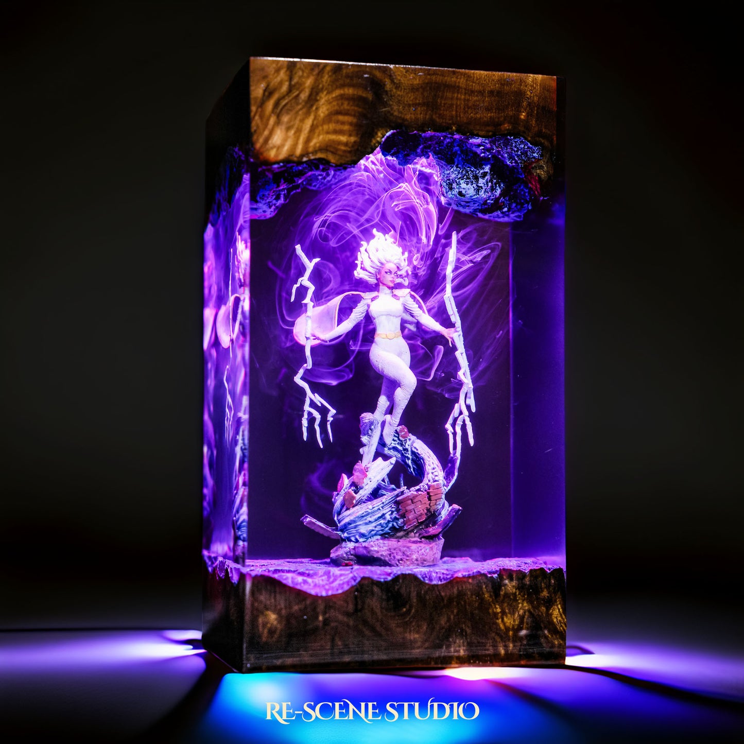 Storm Resin Lamp — Display Setup | Artisan Resin Art Lamp, Ambient Light for Home or Office
