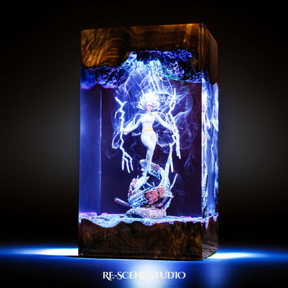 Storm Resin Lamp — Display Setup | Artisan Resin Art Lamp, Ambient Light for Home or Office