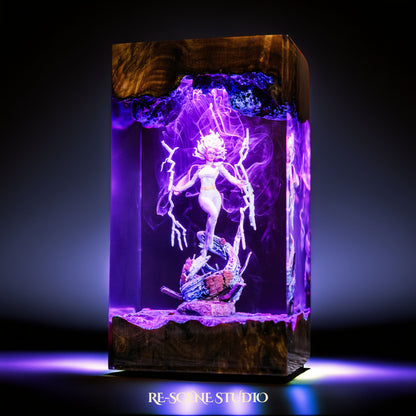 Storm Resin Lamp — Detailed Display | Premium 3D Resin Diorama with RGB Color-Changing Light