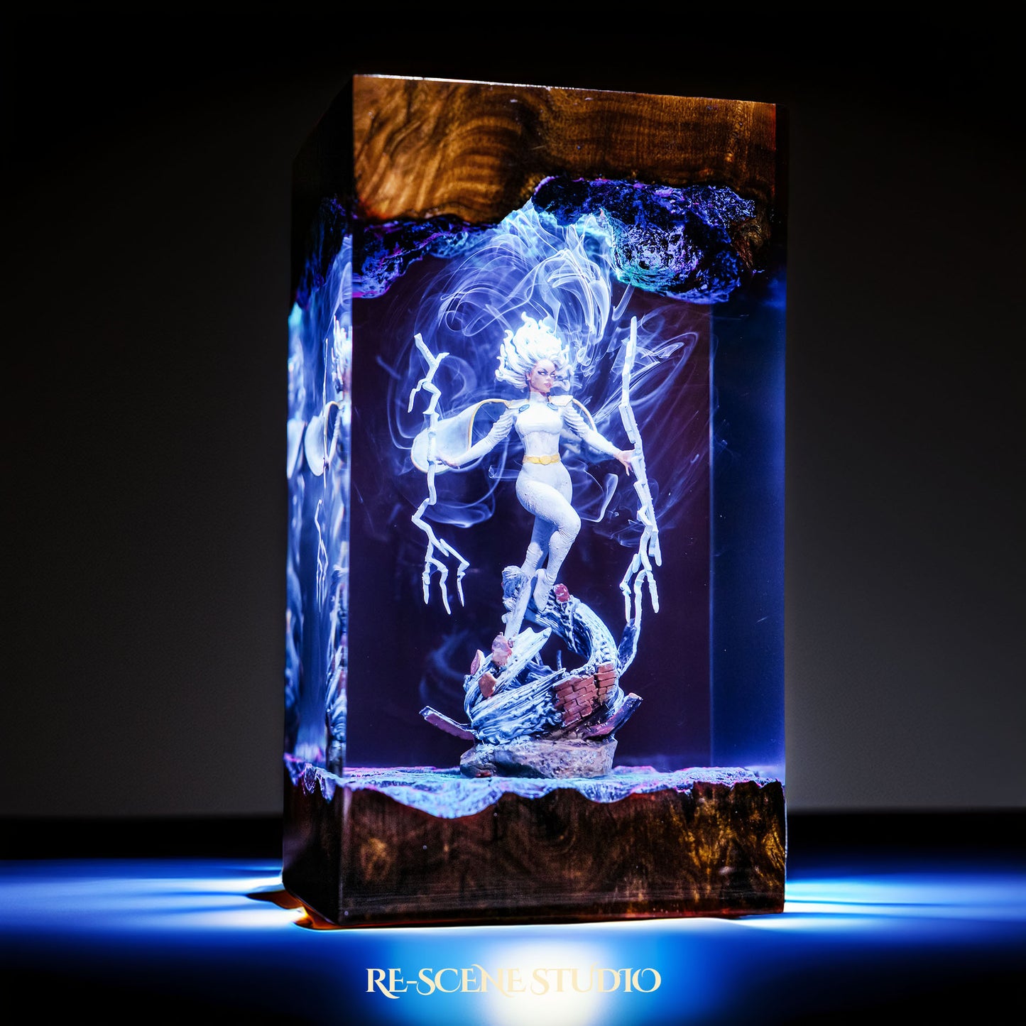 Storm Resin Lamp — Side Profile View | Handmade Pop-Culture Resin Art, Perfect Themed Gift