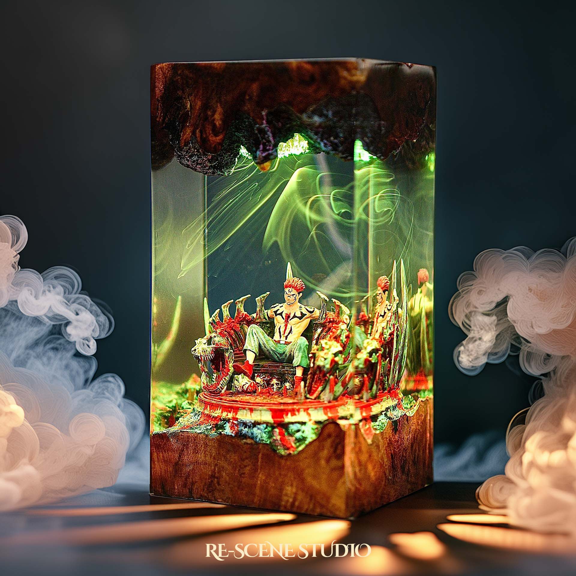 Sukuna Resin Lamp 02 - Jujutsu Kaisen Multicolor / Size M: 7 x 13 x 7 (cm) – Handmade Epoxy Resin Lamp by Rescene Studio | Rescene Studio