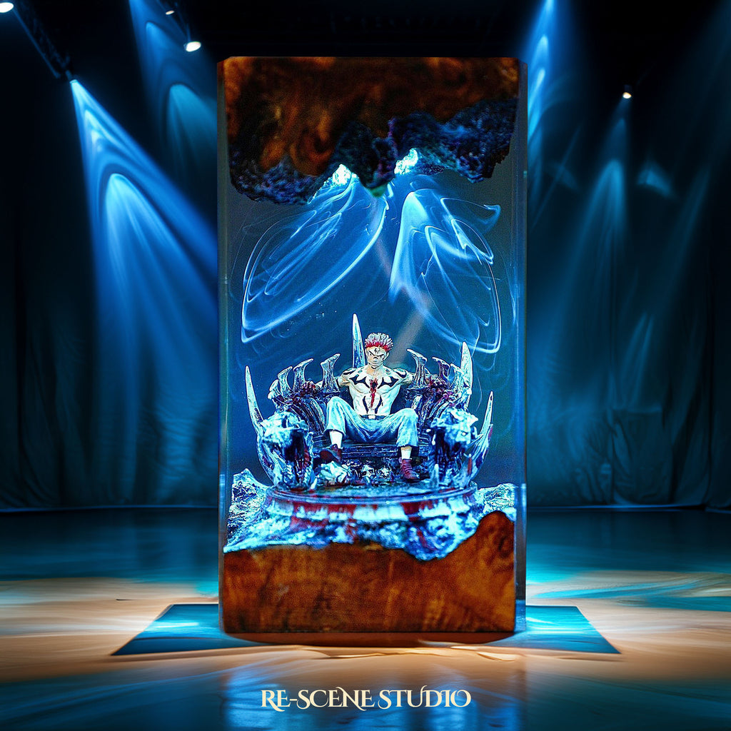 Sukuna Resin Lamp 02 - Jujutsu Kaisen Multicolor / Size M: 7 x 13 x 7 (cm) – Handmade Epoxy Resin Lamp by Rescene Studio | Rescene Studio