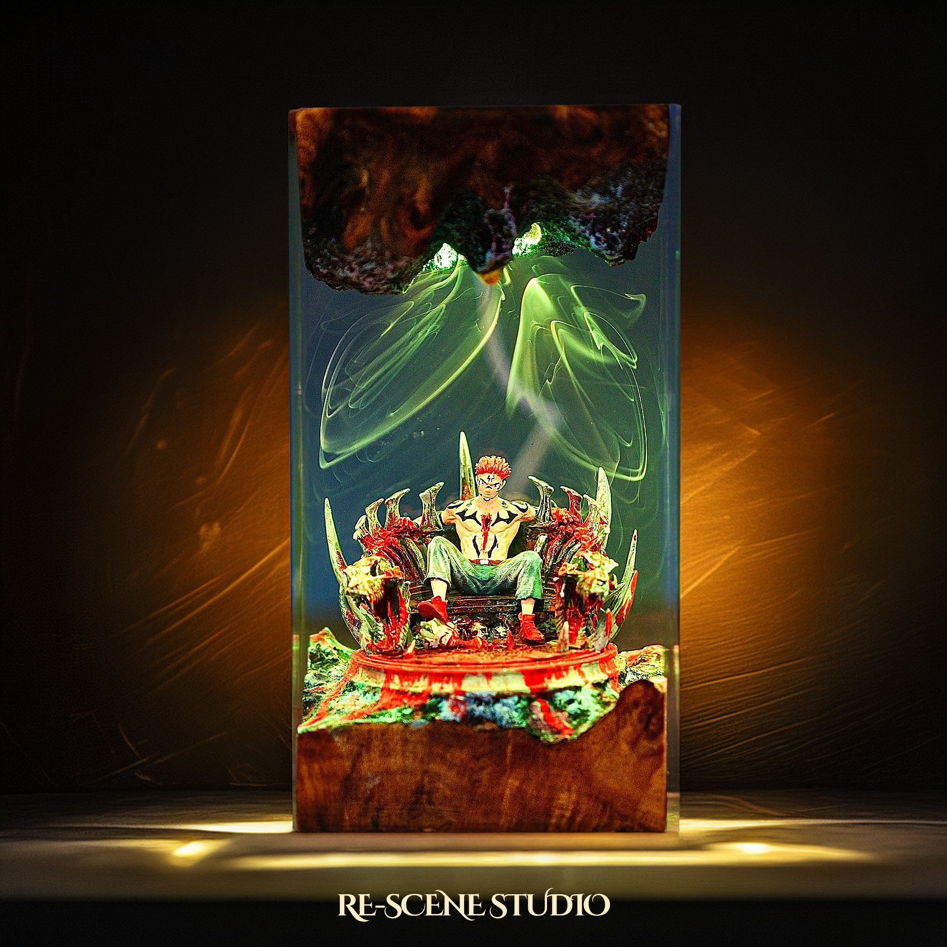 Sukuna Resin Lamp 02 - Jujutsu Kaisen Multicolor / Size M: 7 x 13 x 7 (cm) – Handmade Epoxy Resin Lamp by Rescene Studio | Rescene Studio