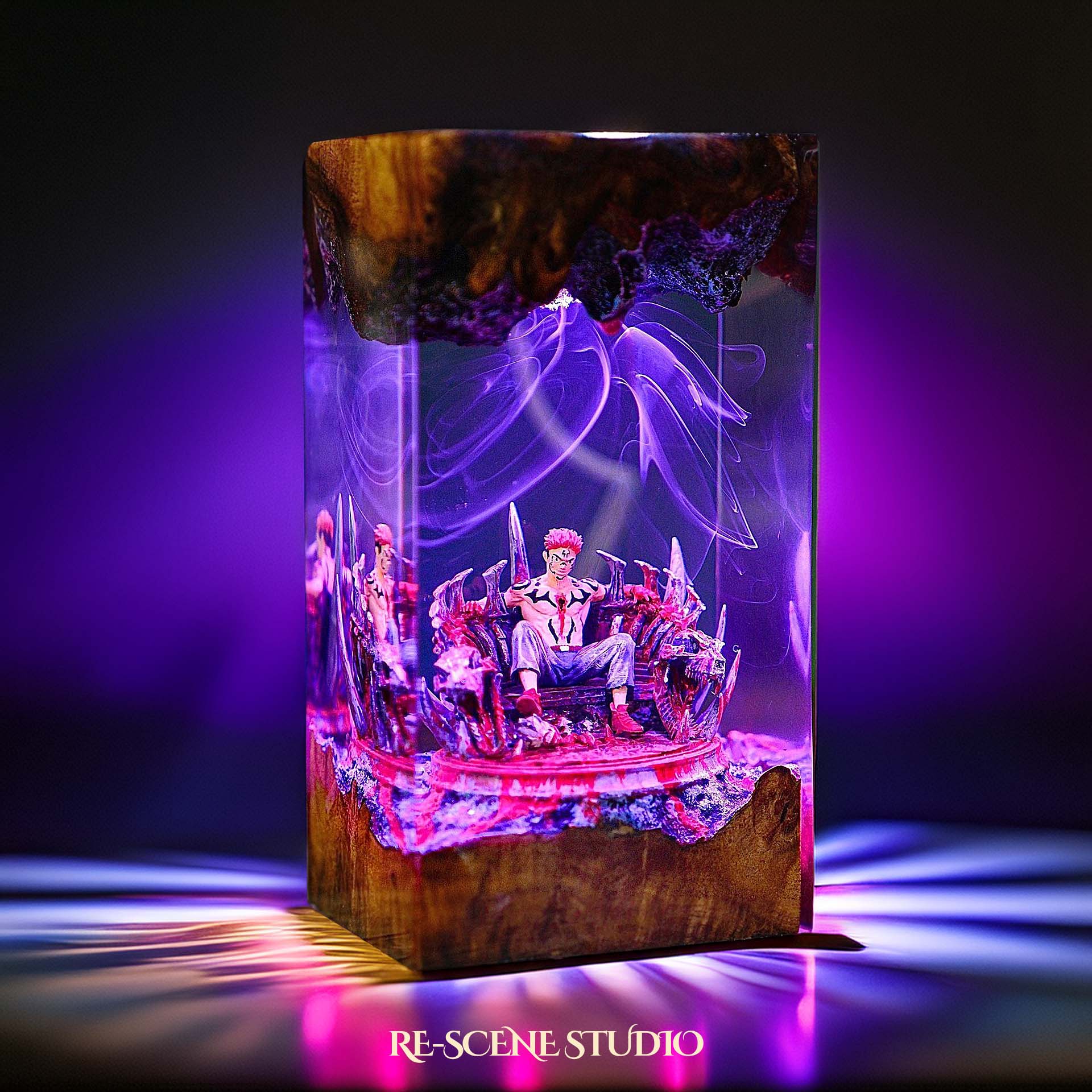 Sukuna Resin Lamp 02 - Jujutsu Kaisen Multicolor / Size M: 7 x 13 x 7 (cm) – Handmade Epoxy Resin Lamp by Rescene Studio | Rescene Studio