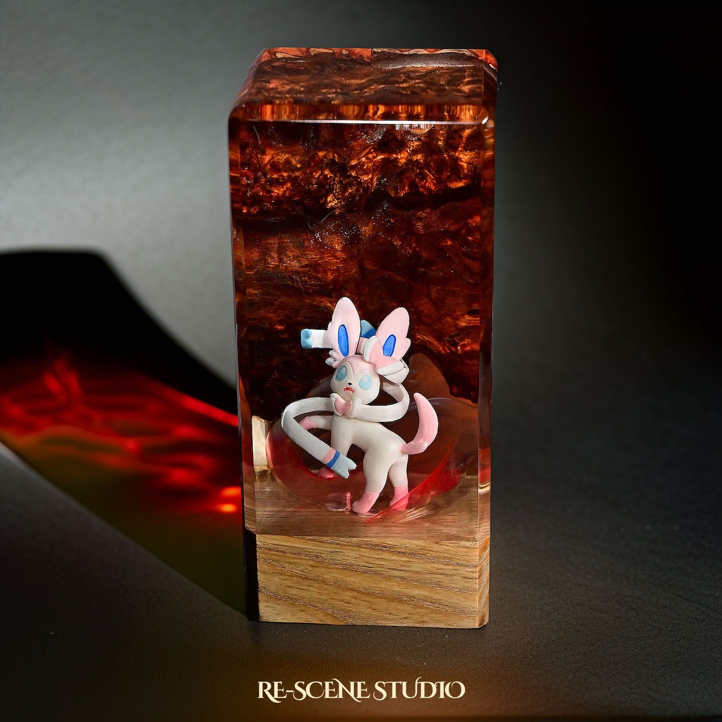 Sylveon Resin Epoxy Lamp Multicolor / Size XL: 16 x 7 x 7 (cm) – Handmade Resin Lamp by Rescene Studio | Rescene Studio