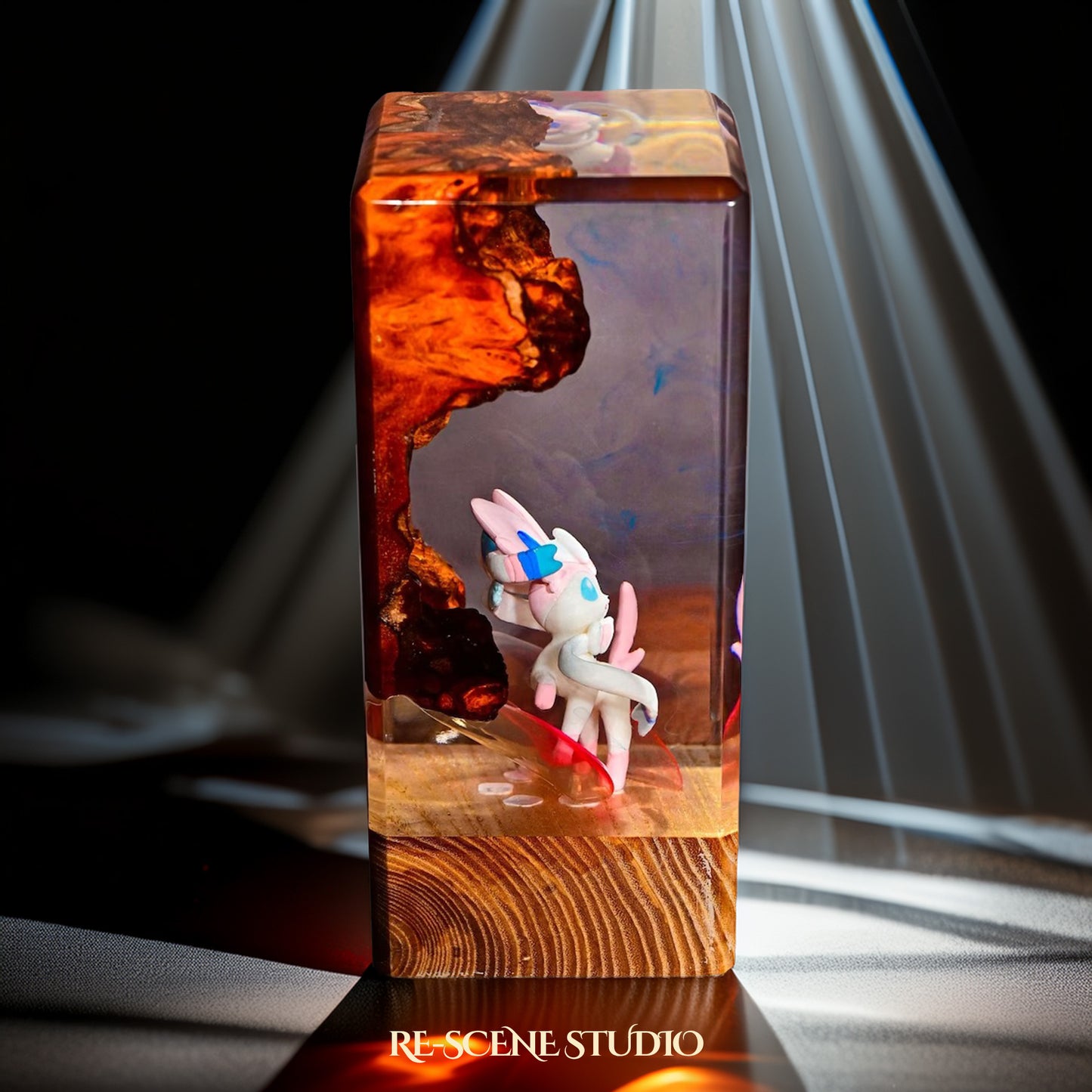 Sylveon Resin Epoxy Lamp Multicolor / Size XL: 16 x 7 x 7 (cm) – Handmade Resin Lamp by Rescene Studio | Rescene Studio