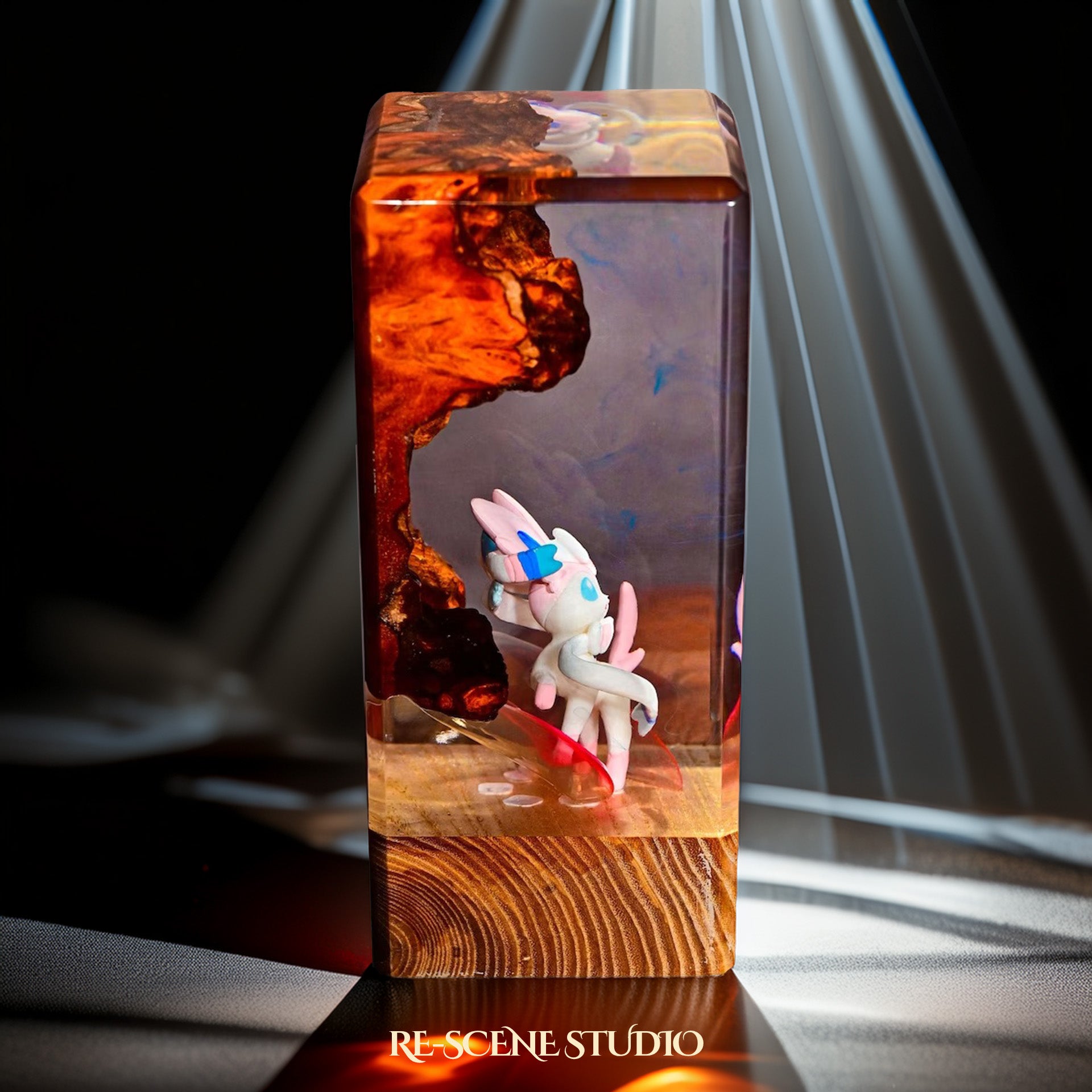 Sylveon Resin Epoxy Lamp Multicolor / Size XL: 16 x 7 x 7 (cm) – Handmade Epoxy Resin Lamp by Rescene Studio | Rescene Studio