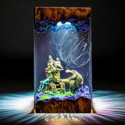 T-Rex Dinosaur Resin Lamp