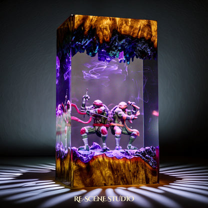 Raphael and Michelangelo Resin Lamp - Teenage Mutant Ninja Turtles