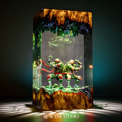 Raphael and Michelangelo Resin Lamp - Teenage Mutant Ninja Turtles