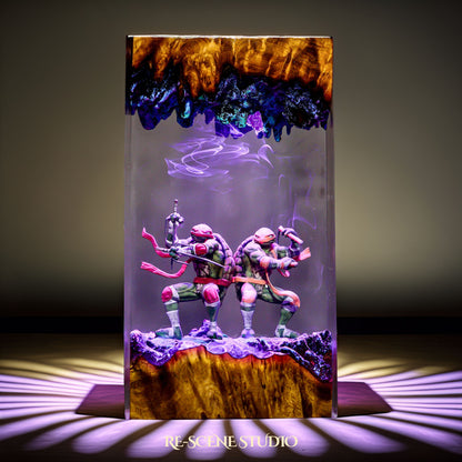 Raphael and Michelangelo Resin Lamp - Teenage Mutant Ninja Turtles
