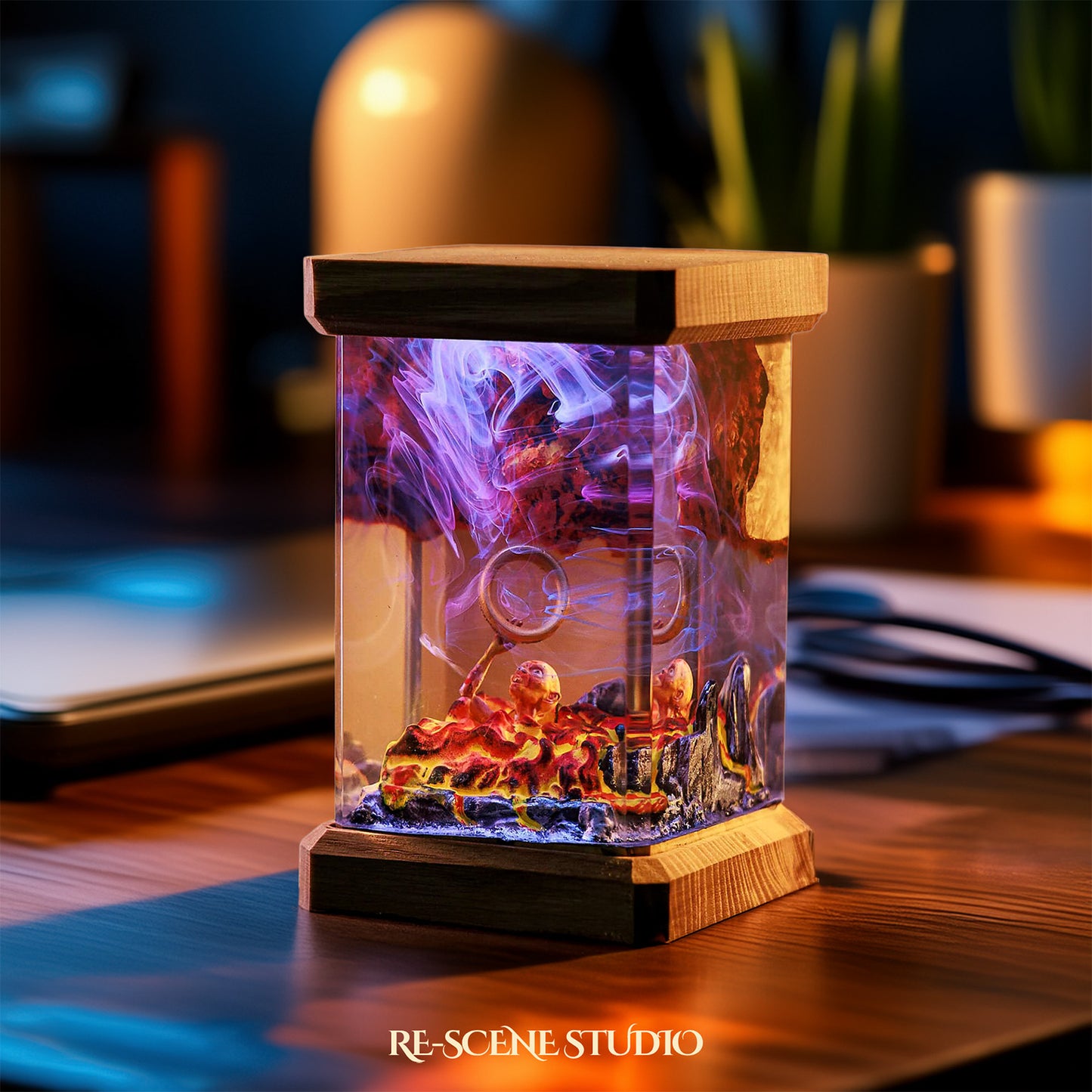 The Lord of the Rings Resin Epoxy Lamp Multicolor / Size M: 6 x 6 x 12 (cm) – Handmade Resin Lamp by Rescene Studio | Rescene Studio