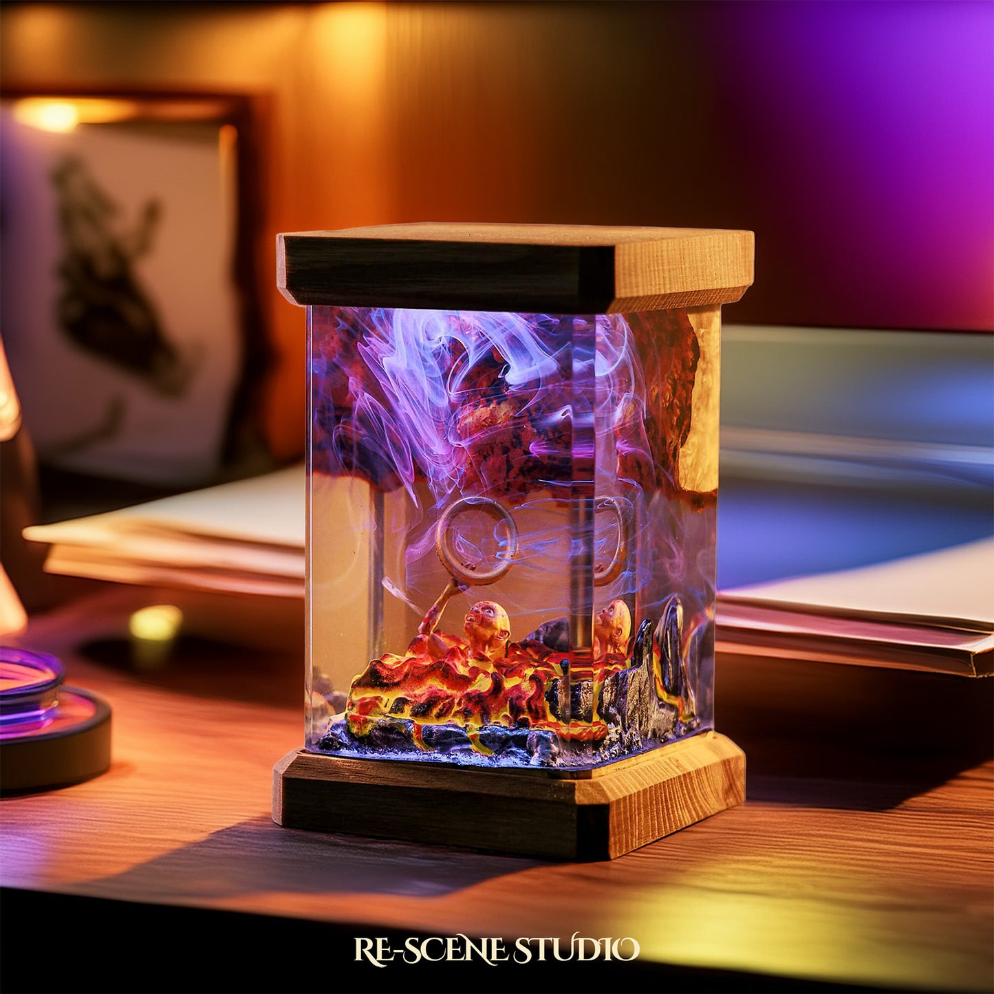 The Lord of the Rings Resin Epoxy Lamp Multicolor / Size M: 6 x 6 x 12 (cm) – Handmade Resin Lamp by Rescene Studio | Rescene Studio