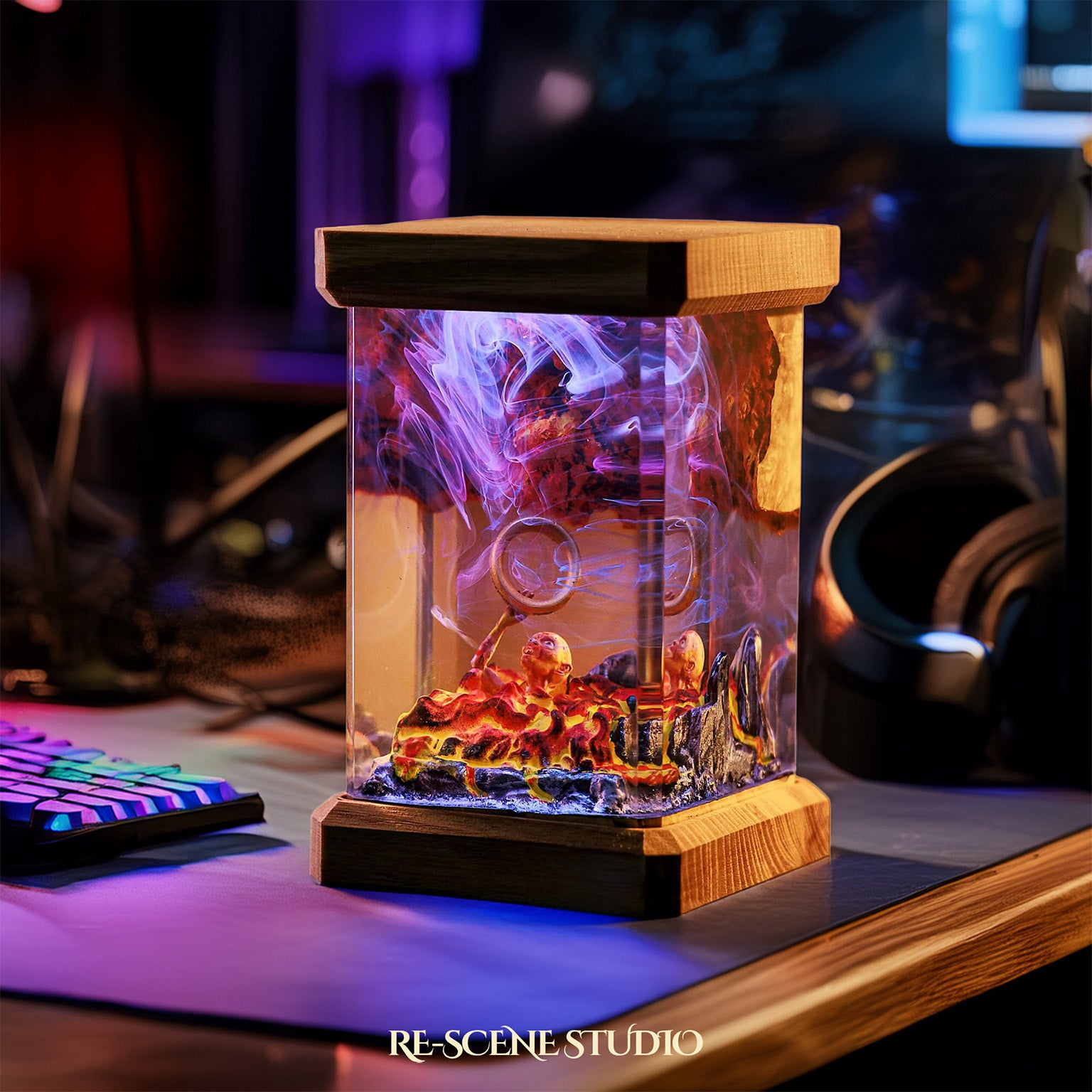 The Lord of the Rings Resin Epoxy Lamp Multicolor / Size M: 6 x 6 x 12 (cm) – Handmade Epoxy Resin Lamp by Rescene Studio | Rescene Studio