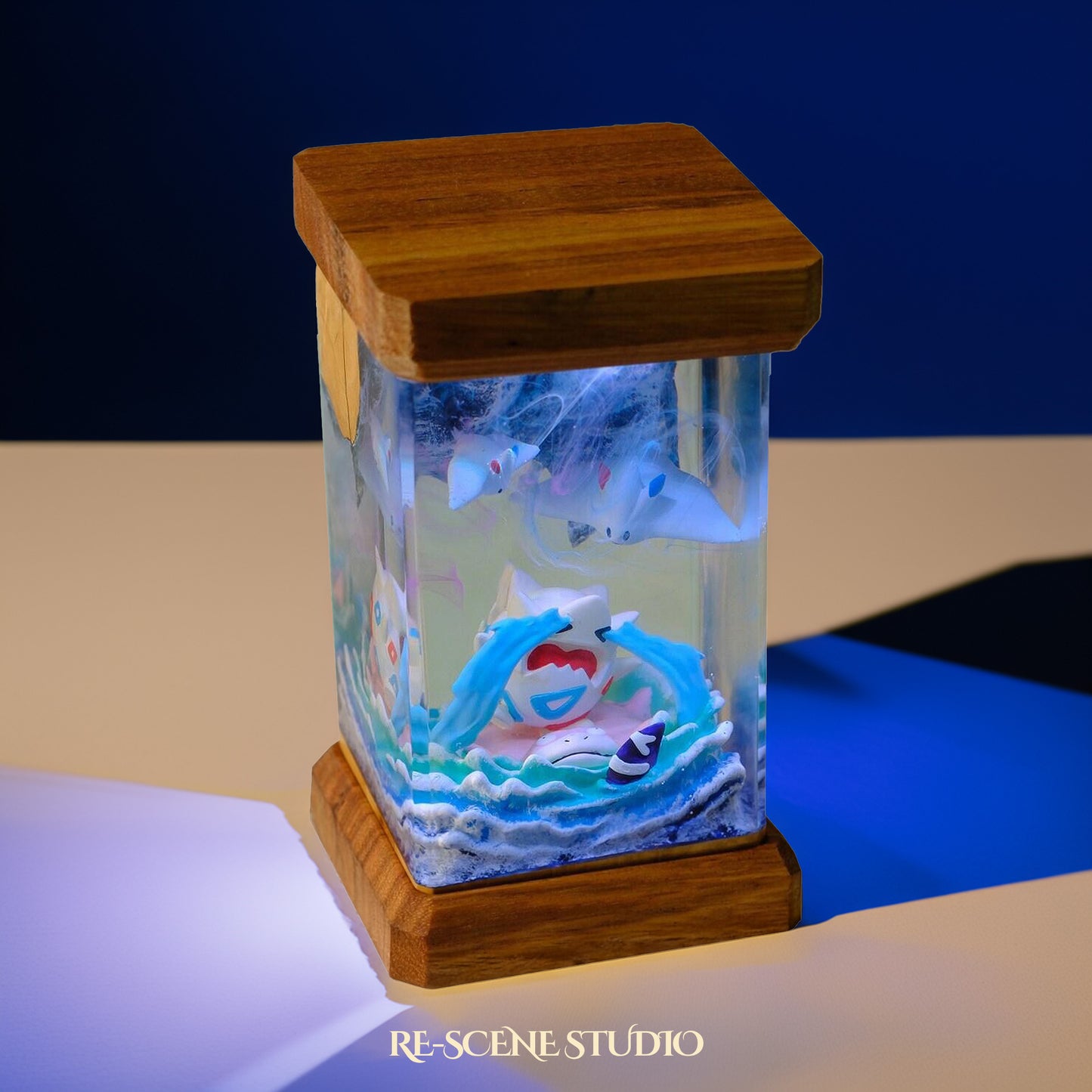 Togepi Resin Epoxy Lamp Multicolor / Size M: 6 x 6 x 12 (cm) – Handmade Resin Lamp by Rescene Studio | Rescene Studio