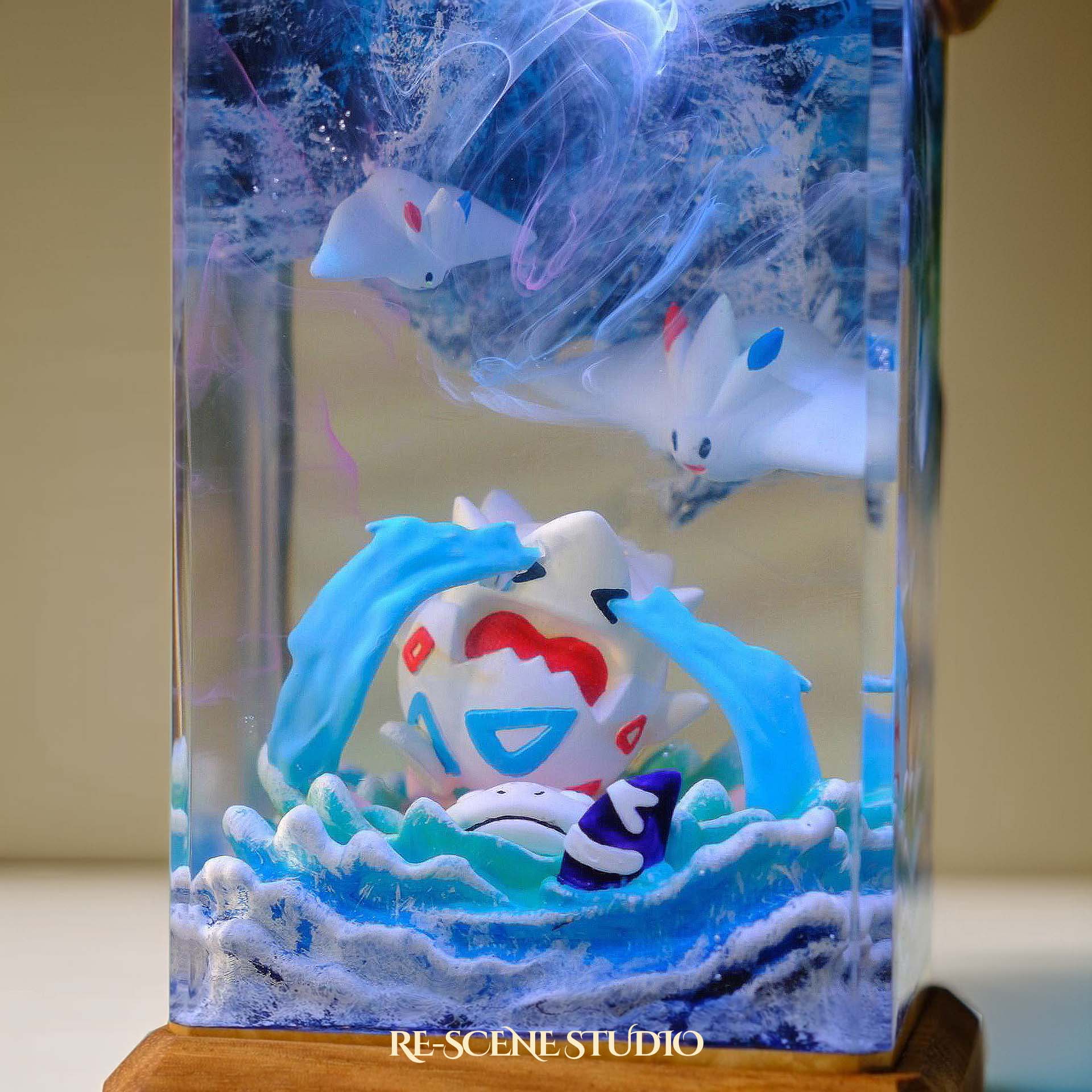 Togepi Resin Epoxy Lamp Multicolor / Size M: 6 x 6 x 12 (cm) – Handmade Epoxy Resin Lamp by Rescene Studio | Rescene Studio