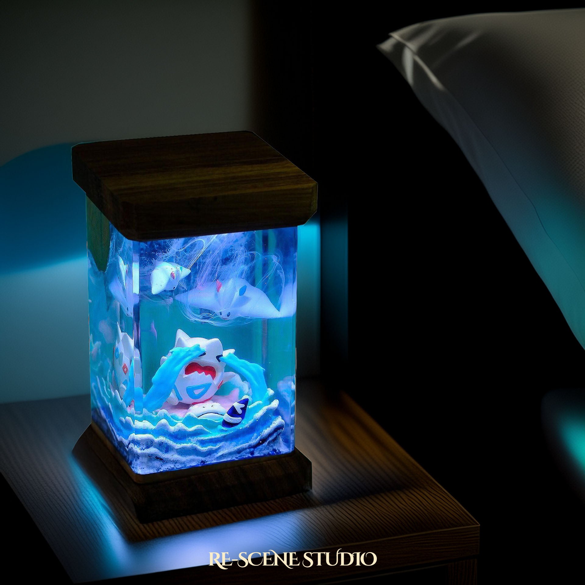 Togepi Resin Epoxy Lamp Multicolor / Size M: 6 x 6 x 12 (cm) – Handmade Epoxy Resin Lamp by Rescene Studio | Rescene Studio