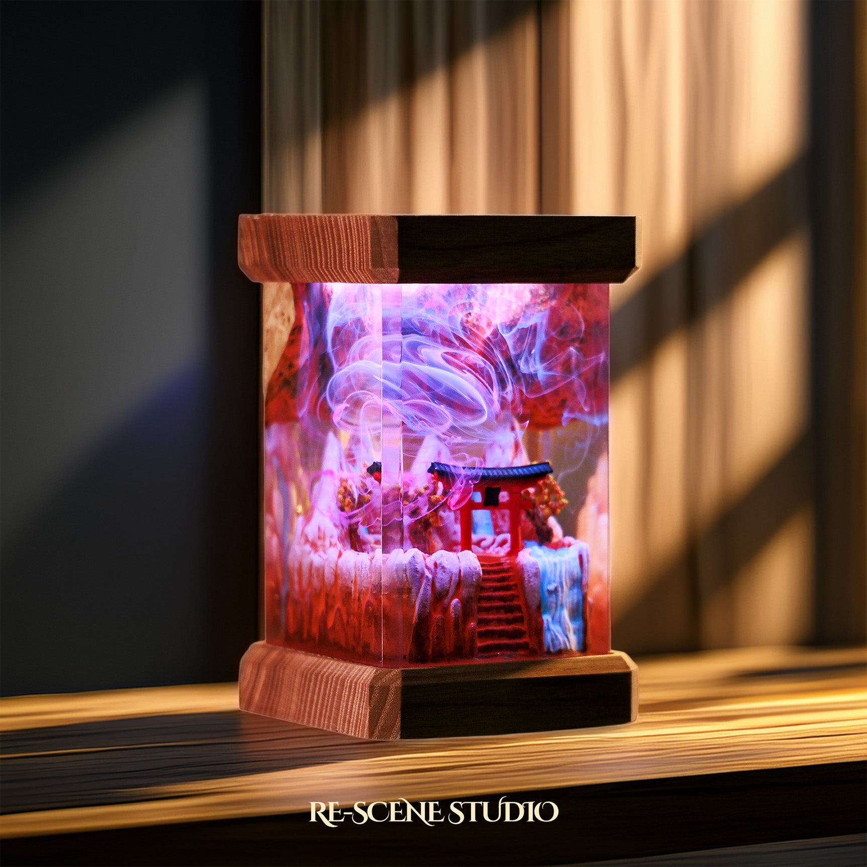 Summer Torii Gate Resin Epoxy Lamp Multicolor / Size M: 6 x 6 x 12 (cm) – Handmade Epoxy Resin Lamp by Rescene Studio | Rescene Studio