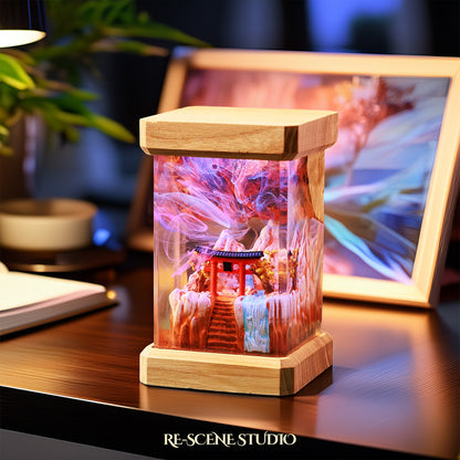 Summer Torii Gate Resin Epoxy Lamp Multicolor / Size M: 6 x 6 x 12 (cm) – Handmade Resin Lamp by Rescene Studio | Rescene Studio