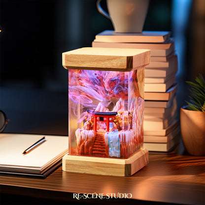 Summer Torii Gate Resin Epoxy Lamp Multicolor / Size M: 6 x 6 x 12 (cm) – Handmade Resin Lamp by Rescene Studio | Rescene Studio