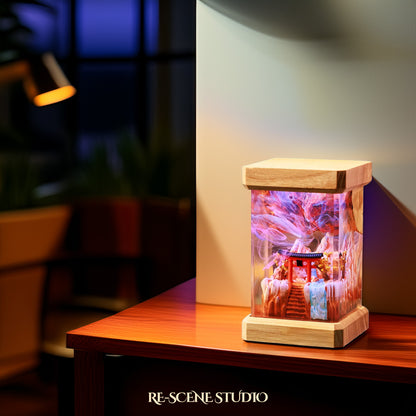 Summer Torii Gate Resin Epoxy Lamp Multicolor / Size M: 6 x 6 x 12 (cm) – Handmade Resin Lamp by Rescene Studio | Rescene Studio