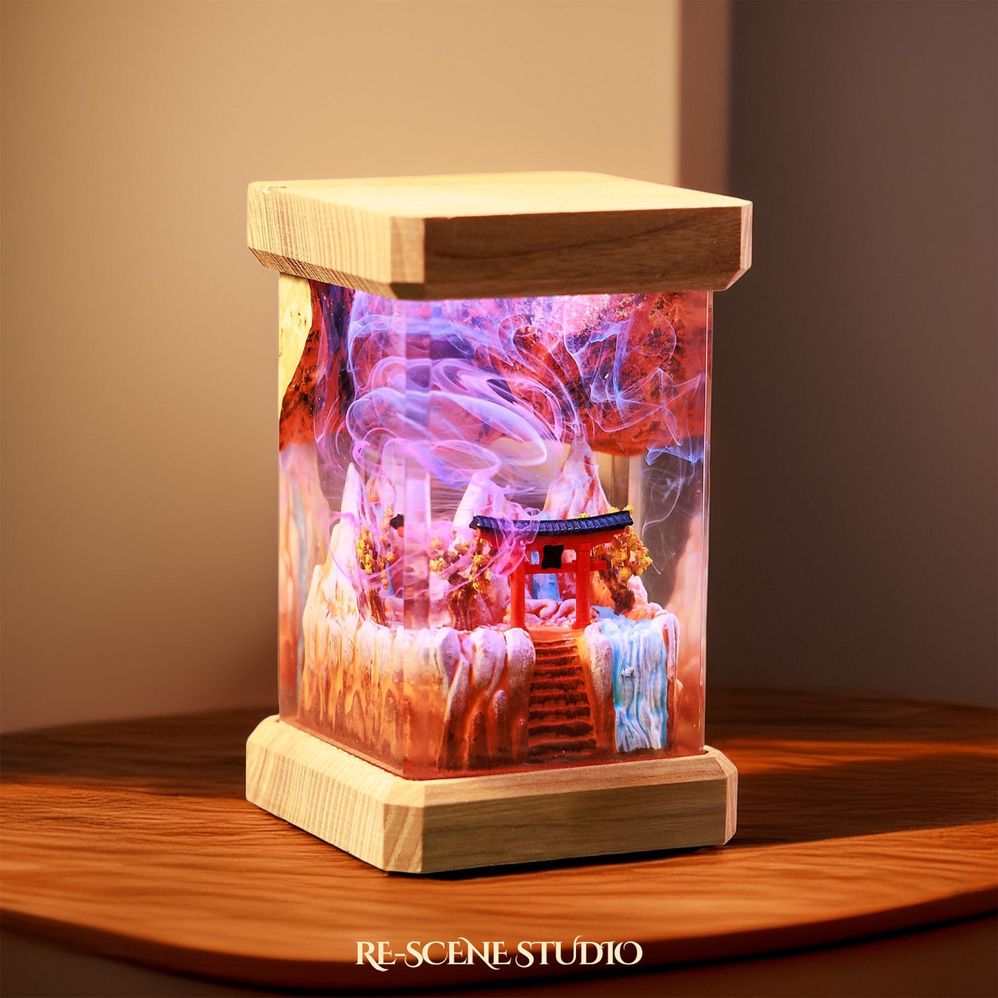 Summer Torii Gate Resin Epoxy Lamp Multicolor / Size M: 6 x 6 x 12 (cm) – Handmade Resin Lamp by Rescene Studio | Rescene Studio