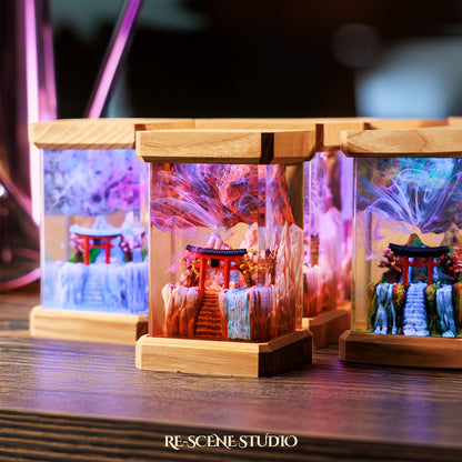 Summer Torii Gate Resin Epoxy Lamp Multicolor / Size M: 6 x 6 x 12 (cm) – Handmade Resin Lamp by Rescene Studio | Rescene Studio