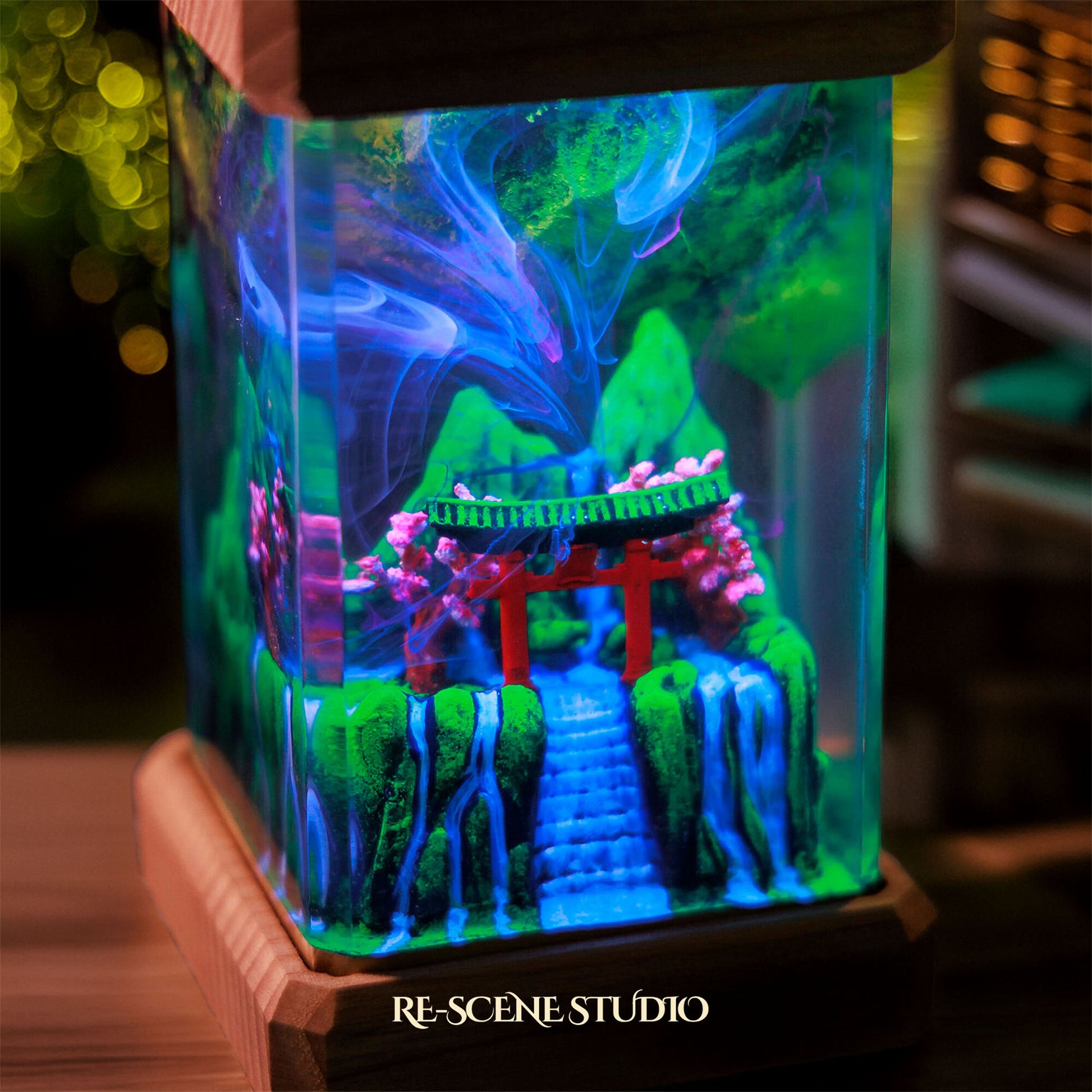 Spring Torii Gate Resin Epoxy Lamp Multicolor / Size M: 6 x 6 x 12 (cm) – Handmade Epoxy Resin Lamp by Rescene Studio | Rescene Studio