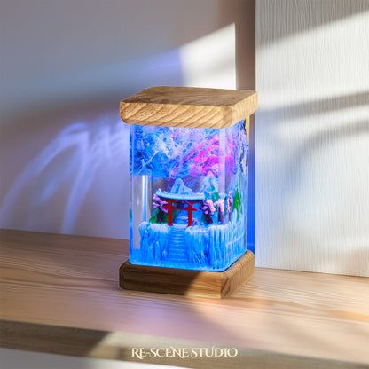 Winter Torii Gate Resin Epoxy Lamp Multicolor / Size M: 6 x 6 x 12 (cm) – Handmade Resin Lamp by Rescene Studio | Rescene Studio