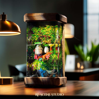Totoro Garden Resin Epoxy Lamp Multicolor / Size M: 6 x 6 x 12 (cm) – Handmade Resin Lamp by Rescene Studio | Rescene Studio