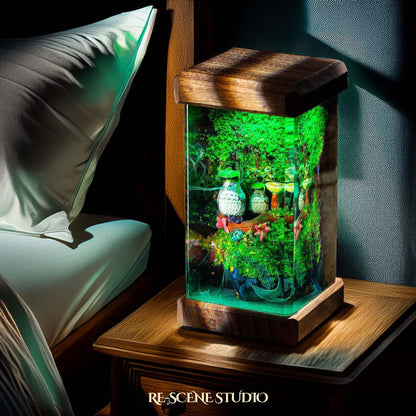 Totoro Garden Resin Epoxy Lamp Multicolor / Size M: 6 x 6 x 12 (cm) – Handmade Resin Lamp by Rescene Studio | Rescene Studio