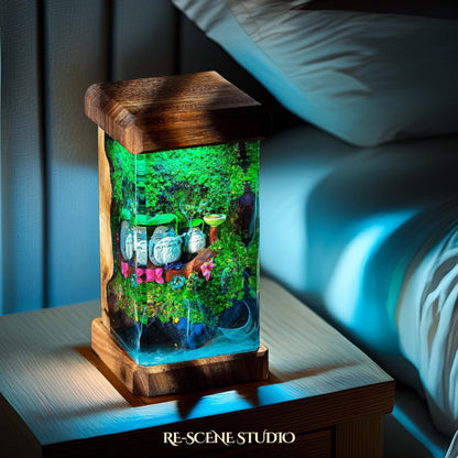 Totoro Garden Resin Epoxy Lamp Multicolor / Size M: 6 x 6 x 12 (cm) – Handmade Resin Lamp by Rescene Studio | Rescene Studio