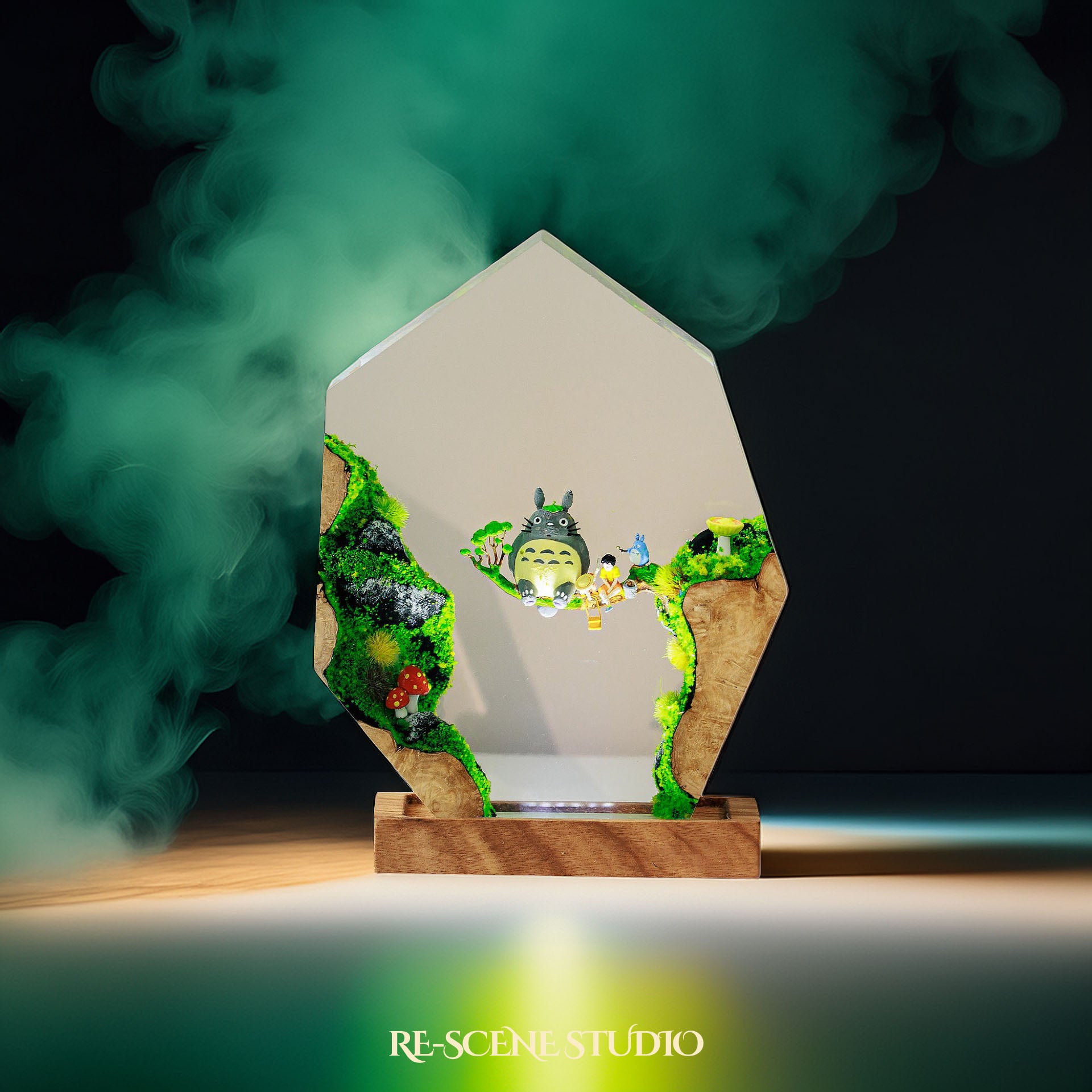 Totoro Cliffside Resin Epoxy Lamp Multicolor / Size M: 11 x 12 (cm) – Handmade Epoxy Resin Lamp by Rescene Studio | Rescene Studio